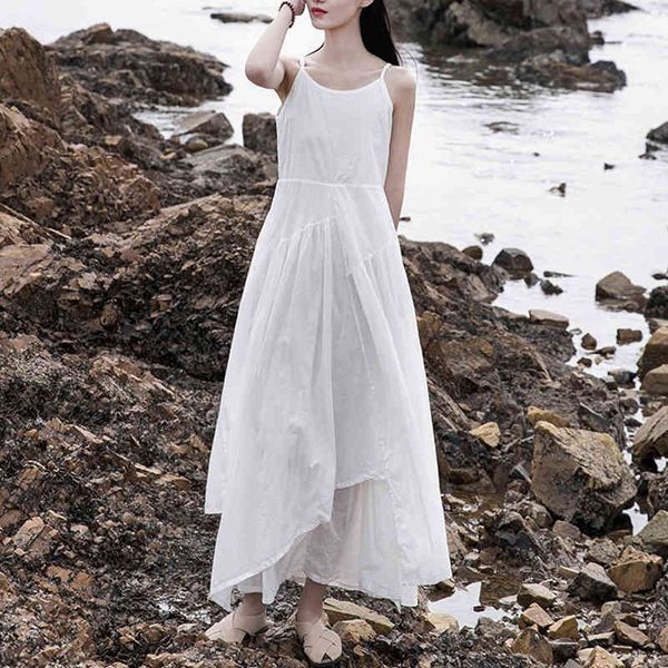 johnature summer women dress cotton o-neck sleeveless vintage solid color dress irregular loose vests dresses 210521, Black;gray
johnature summer women dress cotton o-neck sleeveless vintage solid color dress irregular loose vests dresses 210521, Black;gray