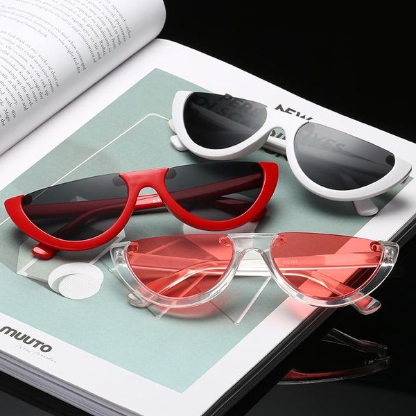 sunglasses trends half frame women's fashion dress up products 2021 brand glasses sunglass for women, White;black
sunglasses trends half frame women's fashion dress up products 2021 brand glasses sunglass for women, White;black