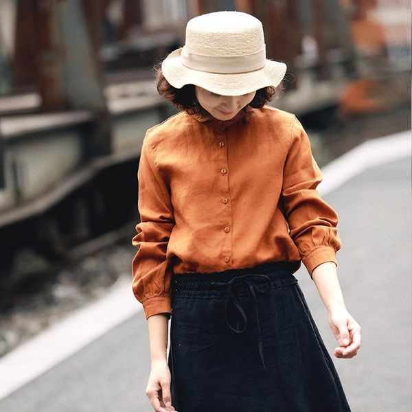 women's blouses & shirts women spring autumn linen blouse shirt ladies solid color flax female, White
women's blouses & shirts women spring autumn linen blouse shirt ladies solid color flax female, White