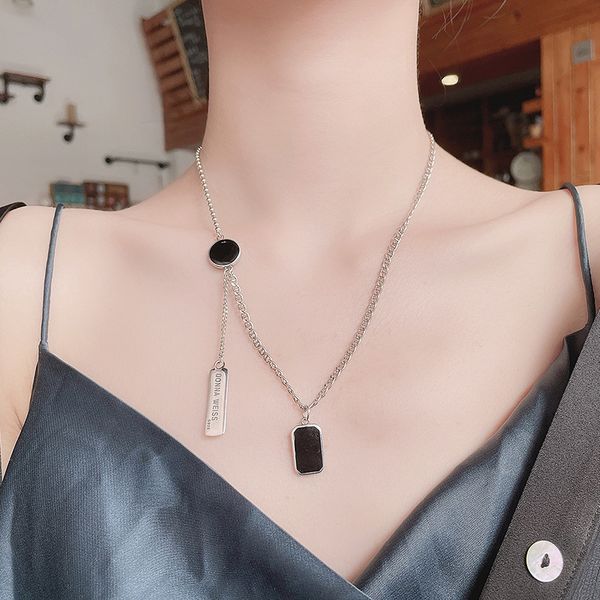 chaosheng s92 sterling silver splicing multi-element accessories, double-sided black enamel letter brand necklace, japanese and korean style
chaosheng s92 sterling silver splicing multi-element accessories, double-sided black enamel letter brand necklace, japanese and korean style