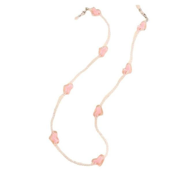 sunglasses frames pink women transparent lanyard love heart beads mask chain glasses holder, Silver
sunglasses frames pink women transparent lanyard love heart beads mask chain glasses holder, Silver