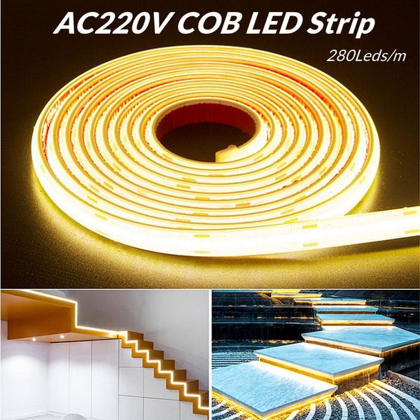 strips ac220v cob led strip lights waterproof ip67 high brightness 280leds/m ra90 flexible tape outdoor garden decor lighting with plug
strips ac220v cob led strip lights waterproof ip67 high brightness 280leds/m ra90 flexible tape outdoor garden decor lighting with plug