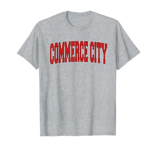 commerce city co colorado varsity style usa vintage sports t-shirt, White;black
commerce city co colorado varsity style usa vintage sports t-shirt, White;black