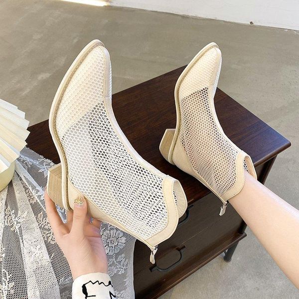 summer sandals mesh mid-heel net boots high heels wild red ins tide street shooting breathable women sandal, Black
summer sandals mesh mid-heel net boots high heels wild red ins tide street shooting breathable women sandal, Black
