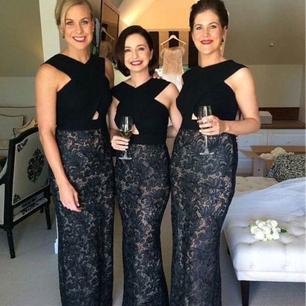 long bridesmaid dresses black dress with lace cross back mermaid satin women wedding guest evening gowns, White;pink
long bridesmaid dresses black dress with lace cross back mermaid satin women wedding guest evening gowns, White;pink