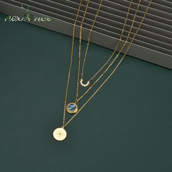 nextvance gold stainless steel sweet shell necklace three-layer chain compass pendant for women birthday jewelry gift necklaces, Silver
nextvance gold stainless steel sweet shell necklace three-layer chain compass pendant for women birthday jewelry gift necklaces, Silver