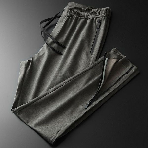 men's pants press glue zipper design at the bottom of fashion casual sports slim, Black
men's pants press glue zipper design at the bottom of fashion casual sports slim, Black