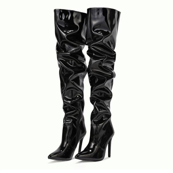 boots women's knee high 2021 fashion patent leather elegant mature warm women winter boot pu material, Black
boots women's knee high 2021 fashion patent leather elegant mature warm women winter boot pu material, Black