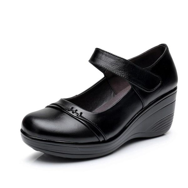 dress shoes spring autumn women's pumps woman genuine leather wedge casual mother high heels fashion hook loop platform, Black
dress shoes spring autumn women's pumps woman genuine leather wedge casual mother high heels fashion hook loop platform, Black