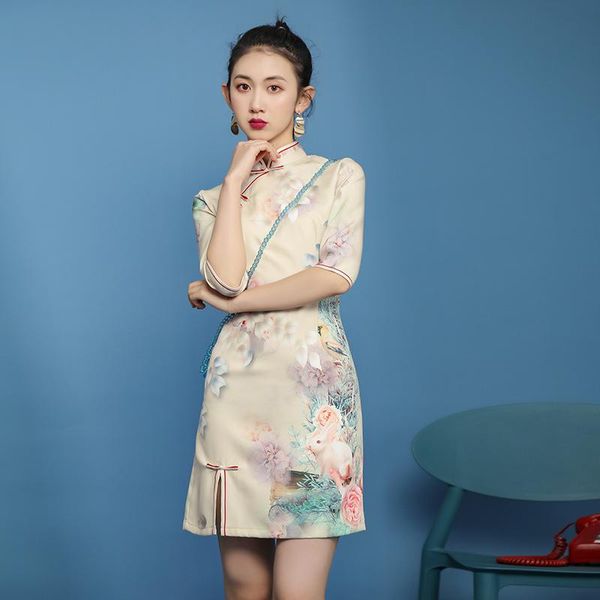 summer cheongsam young girl chinese style printing improved short daily dress ethnic clothing, Red
summer cheongsam young girl chinese style printing improved short daily dress ethnic clothing, Red