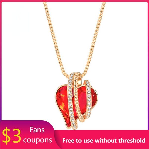 pendant necklaces welmel 2021 guardian heart necklace fashion fire red crystal gold plated for girlfriend christmas gift jewelry, Silver
pendant necklaces welmel 2021 guardian heart necklace fashion fire red crystal gold plated for girlfriend christmas gift jewelry, Silver