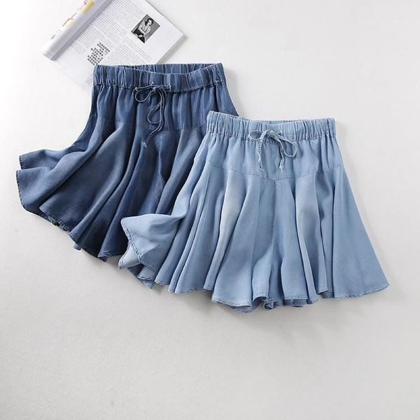 denim wide leg shorts women lace up loose thin beach summer casual elastic high waist jeans skirts for c6273 women's, White;black
denim wide leg shorts women lace up loose thin beach summer casual elastic high waist jeans skirts for c6273 women's, White;black