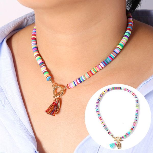 chokers women bohemia soft clay necklace colorful beads short chain with tassel pendant fashion jewelry gift accessories, Golden;silver
chokers women bohemia soft clay necklace colorful beads short chain with tassel pendant fashion jewelry gift accessories, Golden;silver