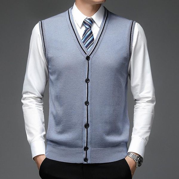 men's vests autum fashion wool cardigan sweater v neck knit vest men solid trendy sleeveless casual clothing top, Black;white
men's vests autum fashion wool cardigan sweater v neck knit vest men solid trendy sleeveless casual clothing top, Black;white