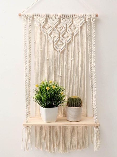 decorative objects & figurines hand-woven tapestry rack nordic boho wall art floating shelf woven cotton rope hanging green plant living roo
decorative objects & figurines hand-woven tapestry rack nordic boho wall art floating shelf woven cotton rope hanging green plant living roo