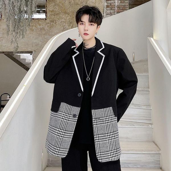 men's suits & blazers 2021 hairstylist korean version loose splicing suit youth fashion coat trend recommend streetwear, White;black
men's suits & blazers 2021 hairstylist korean version loose splicing suit youth fashion coat trend recommend streetwear, White;black