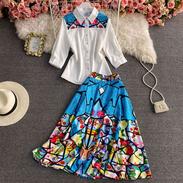 2021 fashion runway women's suit will see designers two outfits stylish print blouse and midi skirt matching vintage sets okgr, Black
2021 fashion runway women's suit will see designers two outfits stylish print blouse and midi skirt matching vintage sets okgr, Black