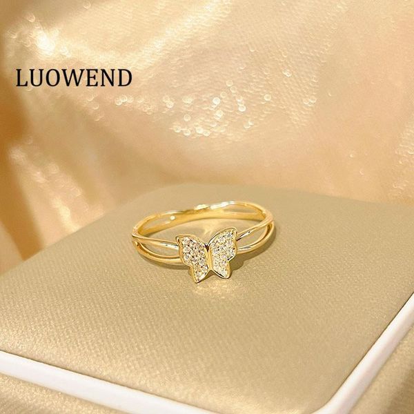 cluster rings luowend 100% real 18k yellow gold ring natural diamond fashion butterfly shape style bague for women, Golden;silver
cluster rings luowend 100% real 18k yellow gold ring natural diamond fashion butterfly shape style bague for women, Golden;silver
