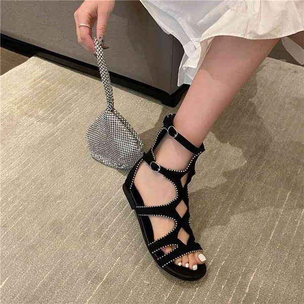 sandal women's summer flat 2021 new roman shoe trend with soft soles and toe slipper, Black
sandal women's summer flat 2021 new roman shoe trend with soft soles and toe slipper, Black