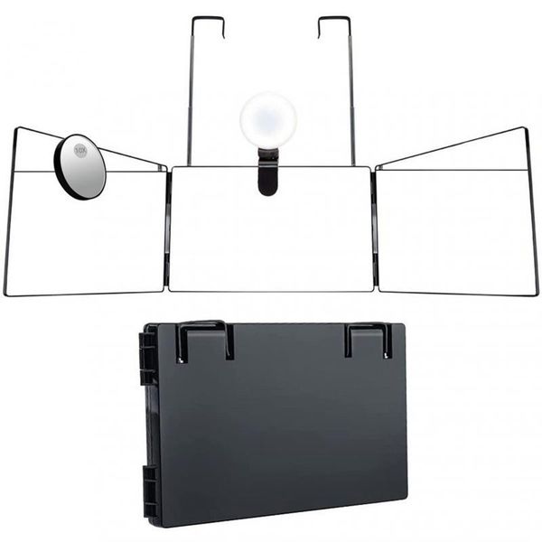 mirrors upgraded model mirror led light 3 way 10x magnifying glass retractable hanging 3folding vanity for diy haircut
mirrors upgraded model mirror led light 3 way 10x magnifying glass retractable hanging 3folding vanity for diy haircut
