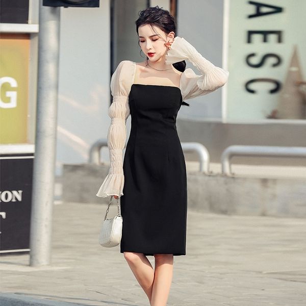 elegant square collar flare sleeve patchwork summer midi dress women slim bodycon office lady dresses vestoidos 210514, Black;gray
elegant square collar flare sleeve patchwork summer midi dress women slim bodycon office lady dresses vestoidos 210514, Black;gray