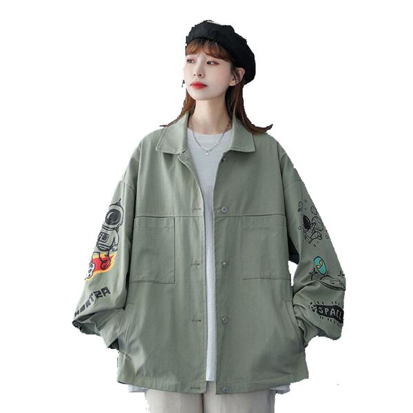 women's jackets autumn female jacket ins harajuku vintage spring streetwear singel breasted sleeve long coat enye, Black;brown
women's jackets autumn female jacket ins harajuku vintage spring streetwear singel breasted sleeve long coat enye, Black;brown
