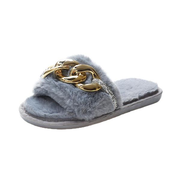 slippers women home metal chain faux fur winter warm shoes woman slip on flats slides female 36-41 wholesale, Black
slippers women home metal chain faux fur winter warm shoes woman slip on flats slides female 36-41 wholesale, Black