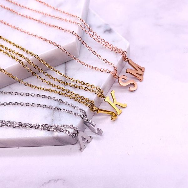 pendant necklaces stainless steel initial letter name necklace for women men a-z alphabet chain jewelry love gifts bijoux femme wholesale, Silver
pendant necklaces stainless steel initial letter name necklace for women men a-z alphabet chain jewelry love gifts bijoux femme wholesale, Silver