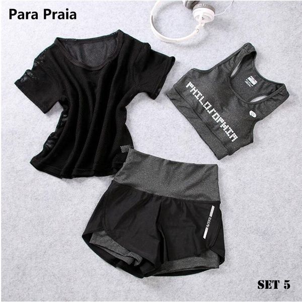 high waist three piece yoga set sportswear for women bra fitness clothing shorts gym workout crop top, White;red
high waist three piece yoga set sportswear for women bra fitness clothing shorts gym workout crop top, White;red