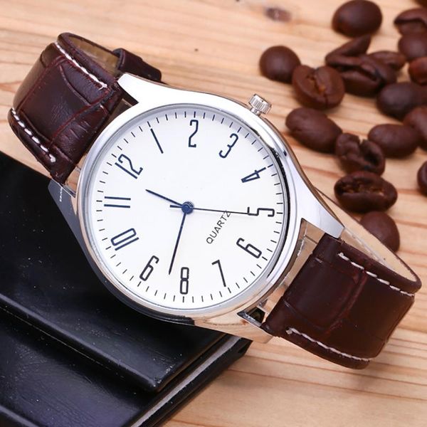 wristwatches retro design leather band analog alloy quartz wrist watch casual watches men strap men's luxury relogio, Slivery;brown
wristwatches retro design leather band analog alloy quartz wrist watch casual watches men strap men's luxury relogio, Slivery;brown