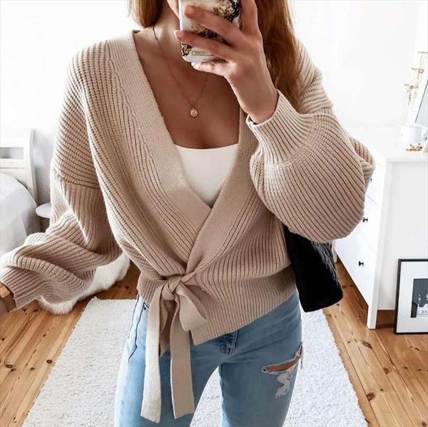 womens v neck lace up sweaters bow cardigan outerwear solid color casual long sleeve knitted for lady autumn, White;black
womens v neck lace up sweaters bow cardigan outerwear solid color casual long sleeve knitted for lady autumn, White;black