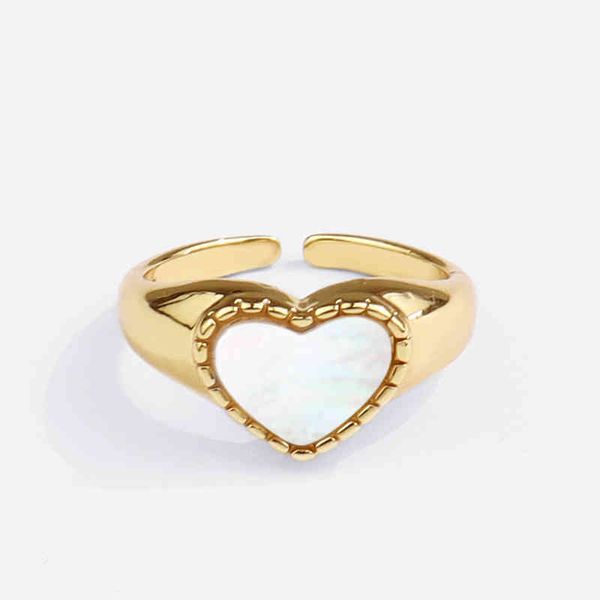 fashion european and american style heart-shaped white shell ring simple women's love gold ring cross-border supply
fashion european and american style heart-shaped white shell ring simple women's love gold ring cross-border supply