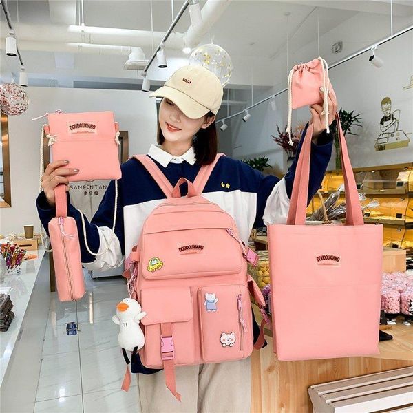 5 pcs set backpacks school bag cute for teenage girls women backpack casual canvas teen student shoulder mochila escolar
5 pcs set backpacks school bag cute for teenage girls women backpack casual canvas teen student shoulder mochila escolar