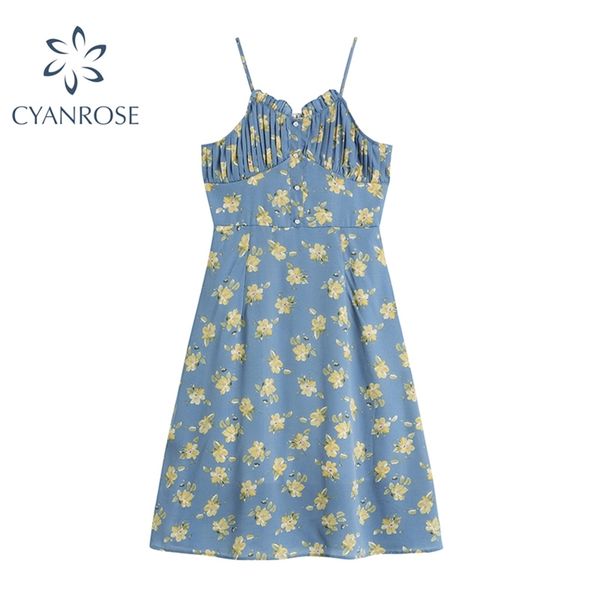 fashion floral print dress women summer prairie chic buttons party vestiods elegant spaghetti strap holiday frcoks 210430, Black;gray
fashion floral print dress women summer prairie chic buttons party vestiods elegant spaghetti strap holiday frcoks 210430, Black;gray