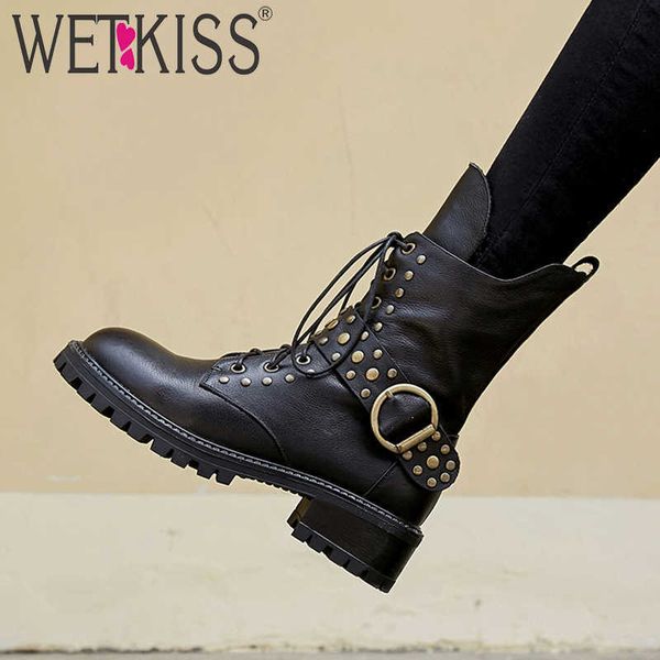 wetkiss cow leather women ankle boots zip round toe rivet footwear motorcycle lady punk boot platform army shoes woman winter 210630, Black
wetkiss cow leather women ankle boots zip round toe rivet footwear motorcycle lady punk boot platform army shoes woman winter 210630, Black