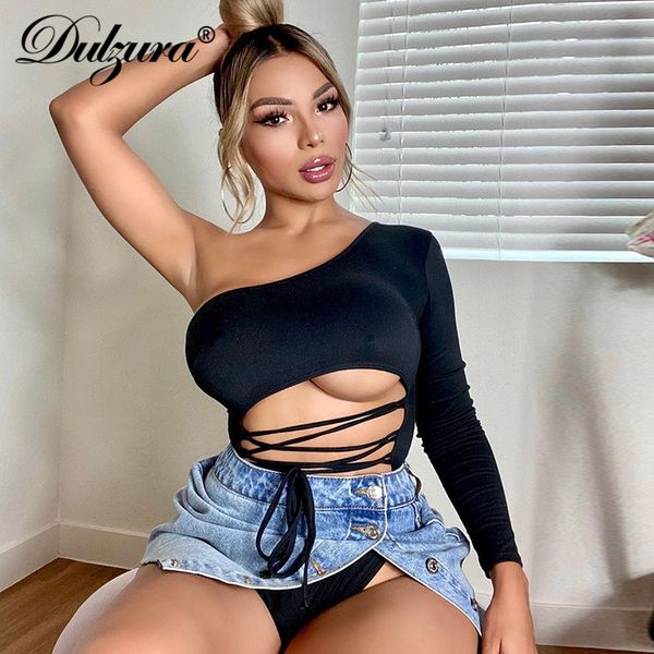 dulzura lace up cross hollow out bodysuit women long sleeve one shoulder elegant bodycon streetwear 2021 autumn winter body, Black;white
dulzura lace up cross hollow out bodysuit women long sleeve one shoulder elegant bodycon streetwear 2021 autumn winter body, Black;white