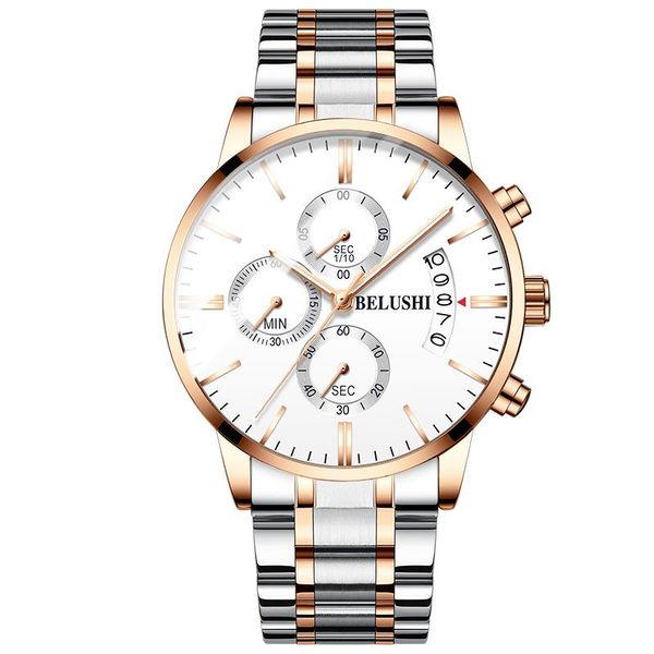 wristwatches waterproof watch for men quartz wristwatch stainless steel band swimming lumimous wathes male business clock., Slivery;brown
wristwatches waterproof watch for men quartz wristwatch stainless steel band swimming lumimous wathes male business clock., Slivery;brown