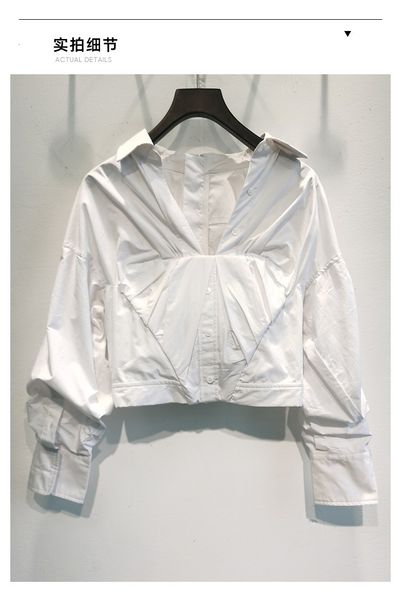 shirt 2021 autumn and winter personality wild pleated long-sleeved cotton women lytr, White
shirt 2021 autumn and winter personality wild pleated long-sleeved cotton women lytr, White