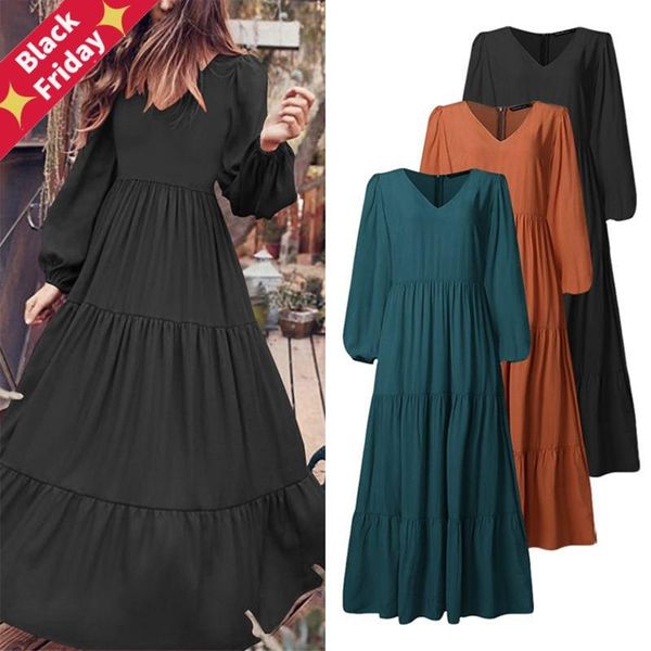 women dress autumn casual long sleeve loose pleated s-5xl big size vestidos female ruffle splice elegant retro boho dresses, Black;gray
women dress autumn casual long sleeve loose pleated s-5xl big size vestidos female ruffle splice elegant retro boho dresses, Black;gray