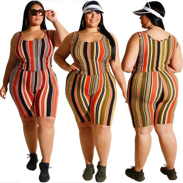 striped spliced summer big size 2 piece set women tank +shorts casual large outfit 19347 women's tracksuits, Gray
striped spliced summer big size 2 piece set women tank +shorts casual large outfit 19347 women's tracksuits, Gray
