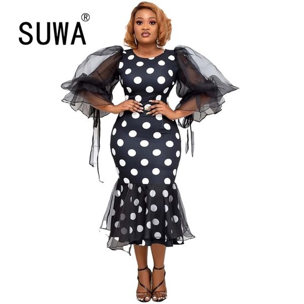 african dresses for women fashion spring autumn dots print evening party wedding elegant midi vestidos 210525, Black;gray
african dresses for women fashion spring autumn dots print evening party wedding elegant midi vestidos 210525, Black;gray