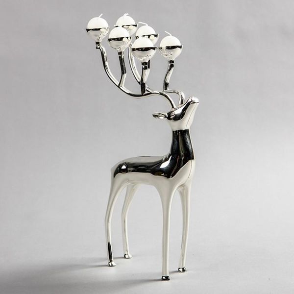candle holders silver plated deer shape metal holder, 6-arms candelabra with 18pcs candles
candle holders silver plated deer shape metal holder, 6-arms candelabra with 18pcs candles