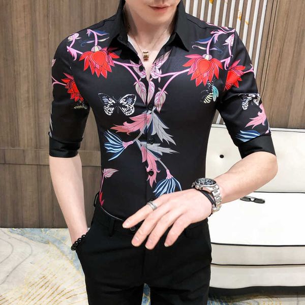 flower print men shirt korean streetwear slim fit short sleeve shirts men dress social night club party blusa chemise homme 210527, White;black
flower print men shirt korean streetwear slim fit short sleeve shirts men dress social night club party blusa chemise homme 210527, White;black