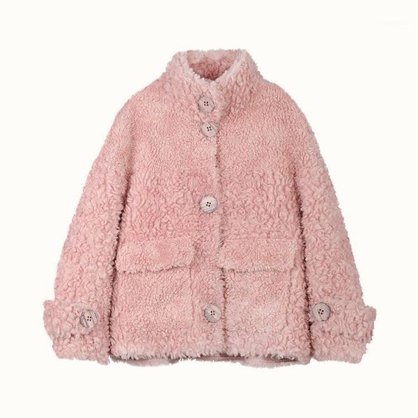 women's fur & faux winter sheep sheared female brief paragraph coat keep warm thick compound lambs wool collar shearling, Black
women's fur & faux winter sheep sheared female brief paragraph coat keep warm thick compound lambs wool collar shearling, Black