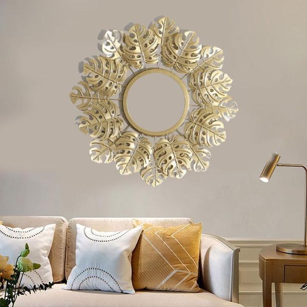 mirrors wall-mounted mirror round frame decorative gold leaf living room decoration 
mirrors wall-mounted mirror round frame decorative gold leaf living room decoration