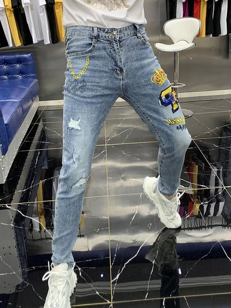 jean 2021 spring sequins men's embroidered breeches denim fashion designer jeans, Blue
jean 2021 spring sequins men's embroidered breeches denim fashion designer jeans, Blue