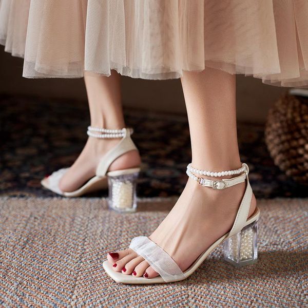 sandals fairy style pearl clasp sandal women's soft shoes summer mesh single buckle crystal high heels, Black
sandals fairy style pearl clasp sandal women's soft shoes summer mesh single buckle crystal high heels, Black