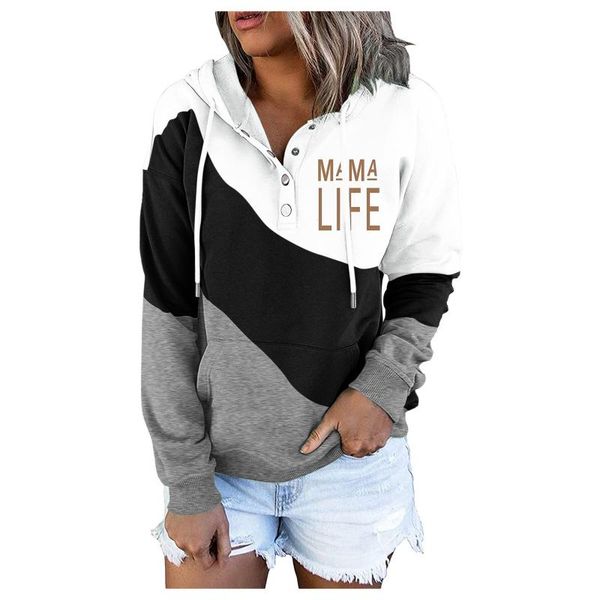 women's hoodies & sweatshirts women vintage mama life letter prints front button long sleeve streetwear casual loose pullover clothes w, Black
women's hoodies & sweatshirts women vintage mama life letter prints front button long sleeve streetwear casual loose pullover clothes w, Black