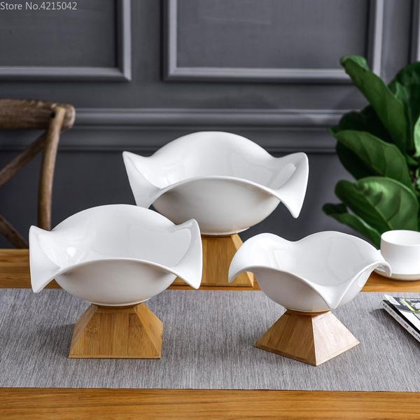 creative ceramic fruit bowl large nordic household modern living room storage basket bamboo base plate dishes & plates
creative ceramic fruit bowl large nordic household modern living room storage basket bamboo base plate dishes & plates