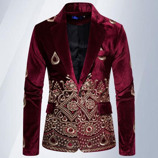 men's suits & blazers floral embroidery wedding for men luxury wine velvet formal slim fit single button mens party clothes business su, White;black
men's suits & blazers floral embroidery wedding for men luxury wine velvet formal slim fit single button mens party clothes business su, White;black